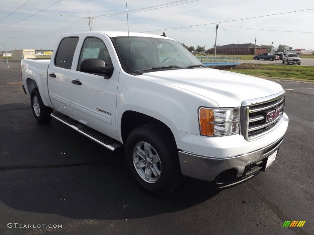 2012 Sierra 1500 SLE Crew Cab 4x4 - Summit White / Ebony photo #3