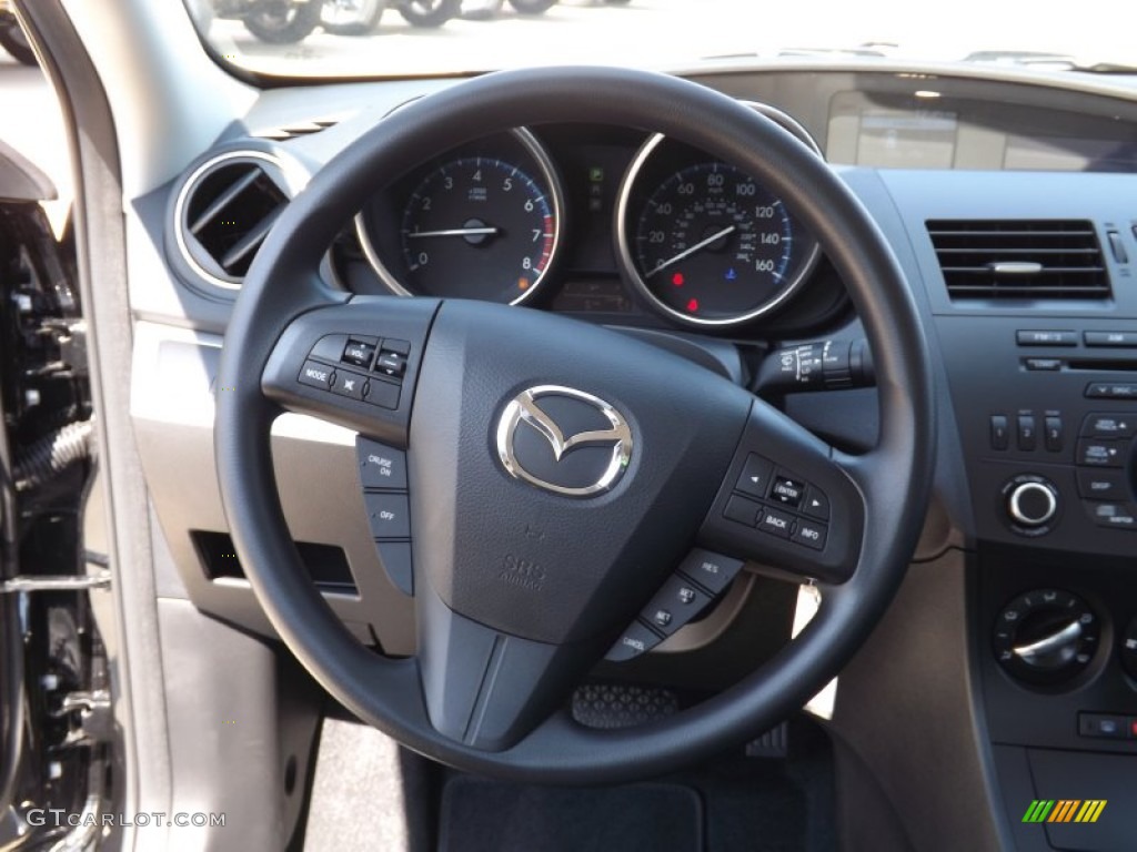 2013 Mazda MAZDA3 i Sport 4 Door Black Steering Wheel Photo #71637445