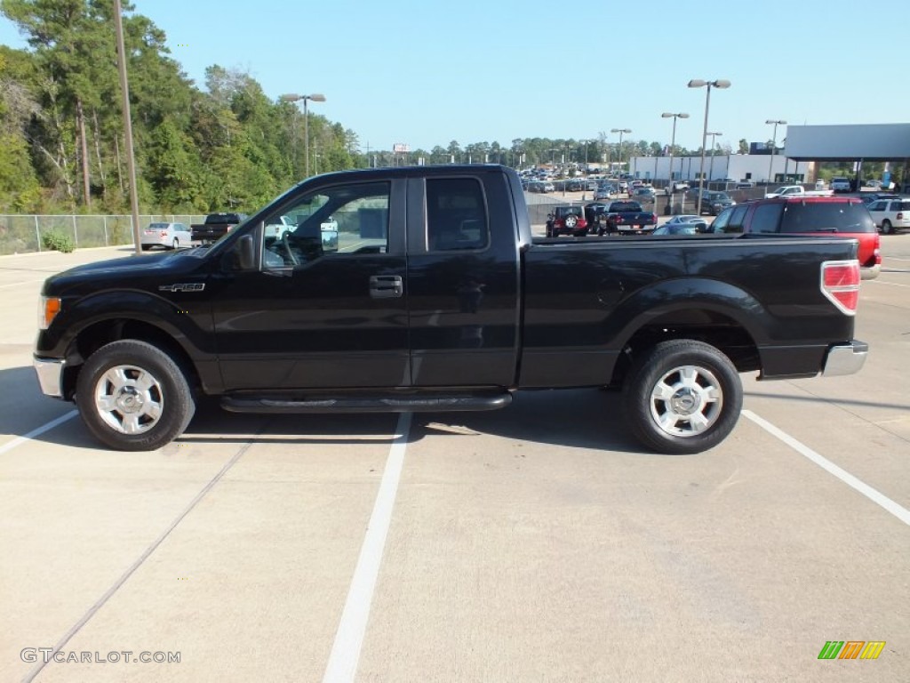 2010 F150 XLT SuperCab - Tuxedo Black / Medium Stone photo #8