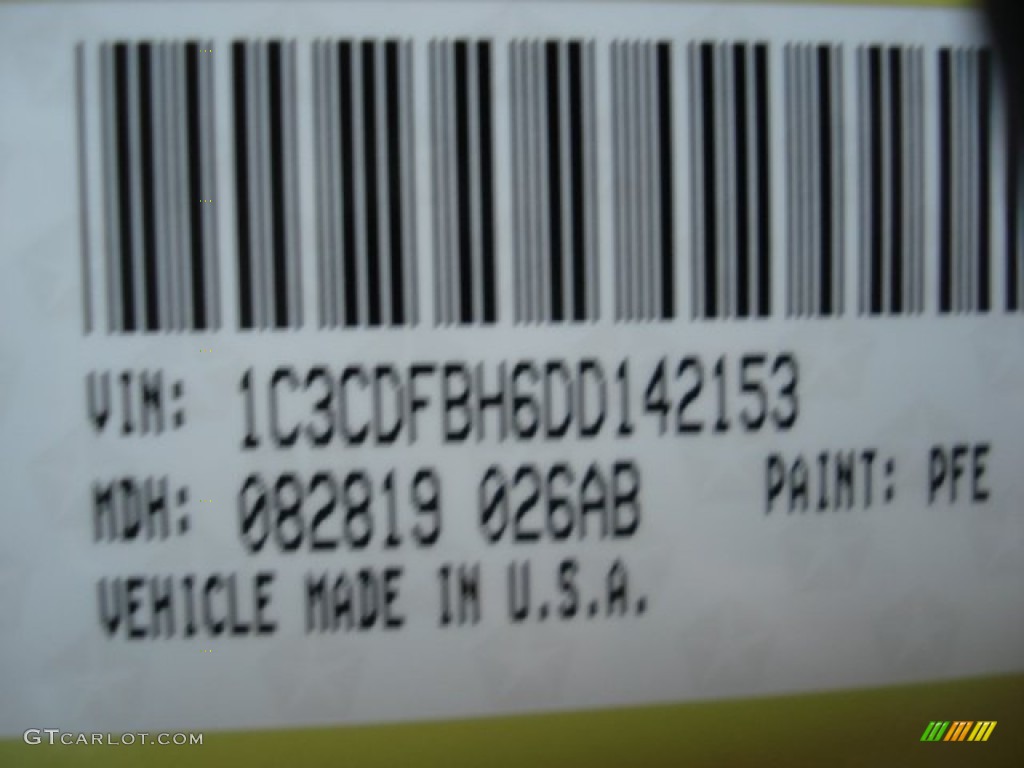 2013 Dart Color Code PFE for Citrus Peel Pearl Coat Photo #71639299