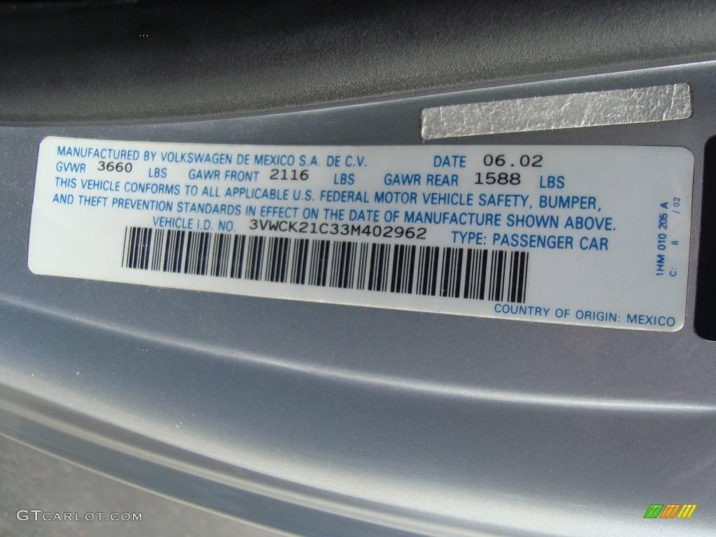 2003 New Beetle GLS Coupe - Reflex Silver Metallic / Grey photo #19