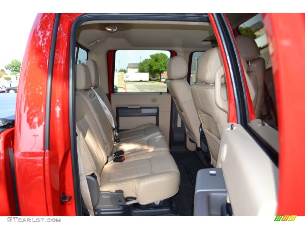 2012 F250 Super Duty Lariat Crew Cab 4x4 - Vermillion Red / Adobe photo #11