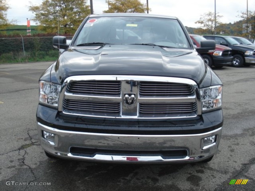 2012 Ram 1500 Big Horn Crew Cab 4x4 - Black / Dark Slate Gray/Medium Graystone photo #3