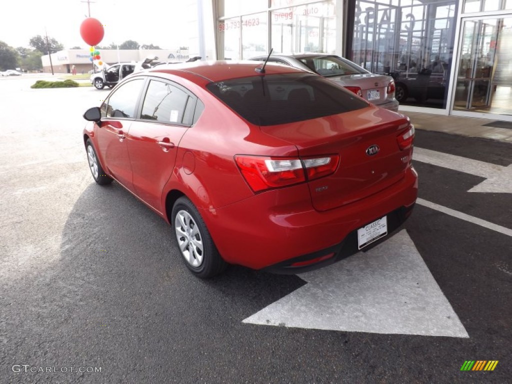 2013 Rio EX Sedan - Signal Red / Beige photo #3