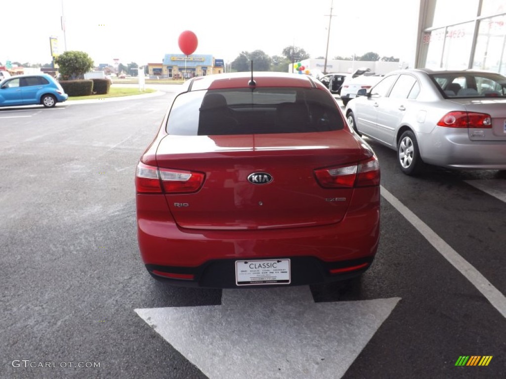 2013 Rio EX Sedan - Signal Red / Beige photo #4