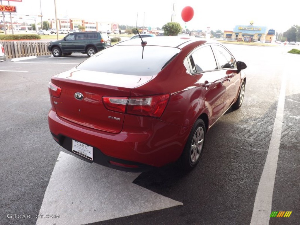 2013 Rio EX Sedan - Signal Red / Beige photo #5