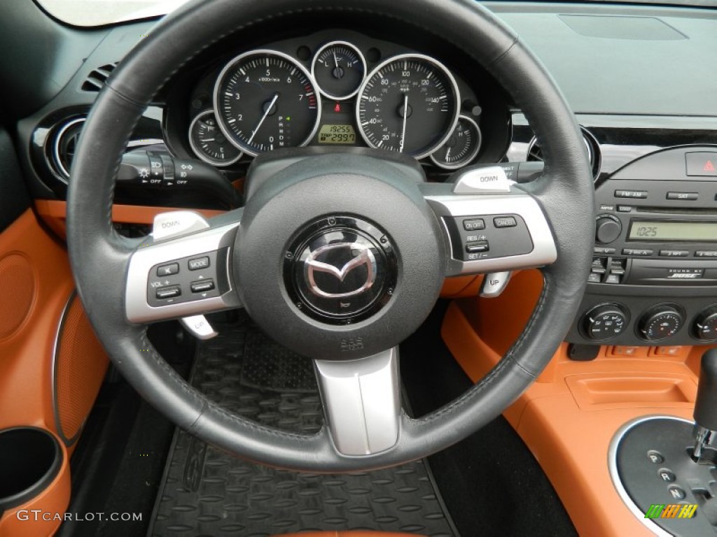 2007 Mazda MX-5 Miata Grand Touring Roadster Tan Steering Wheel Photo #71644444