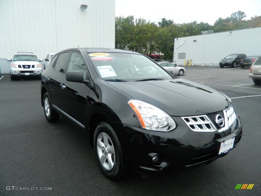 2012 Rogue S AWD - Super Black / Black photo #8