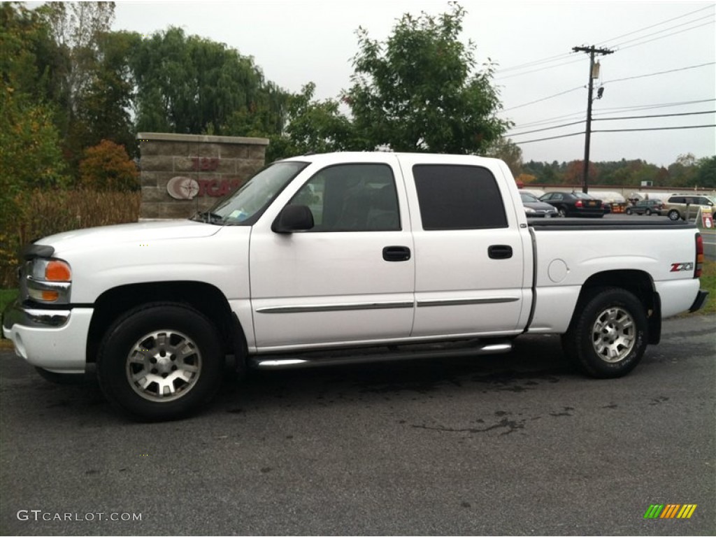 2005 Sierra 1500 SLT Crew Cab 4x4 - Summit White / Dark Pewter photo #1