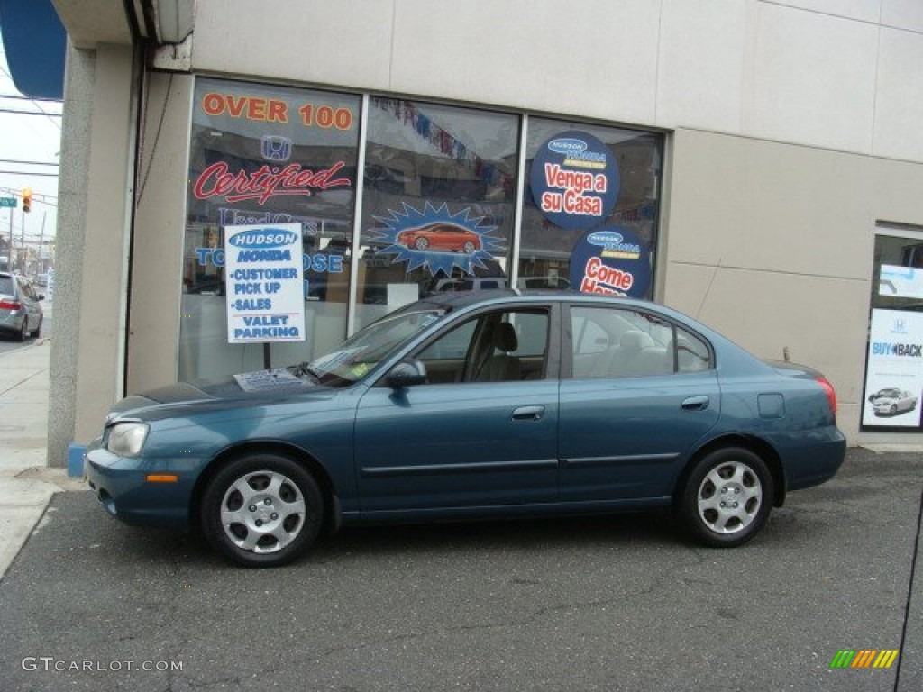 2001 Elantra GLS - Ocean Blue / Beige photo #3