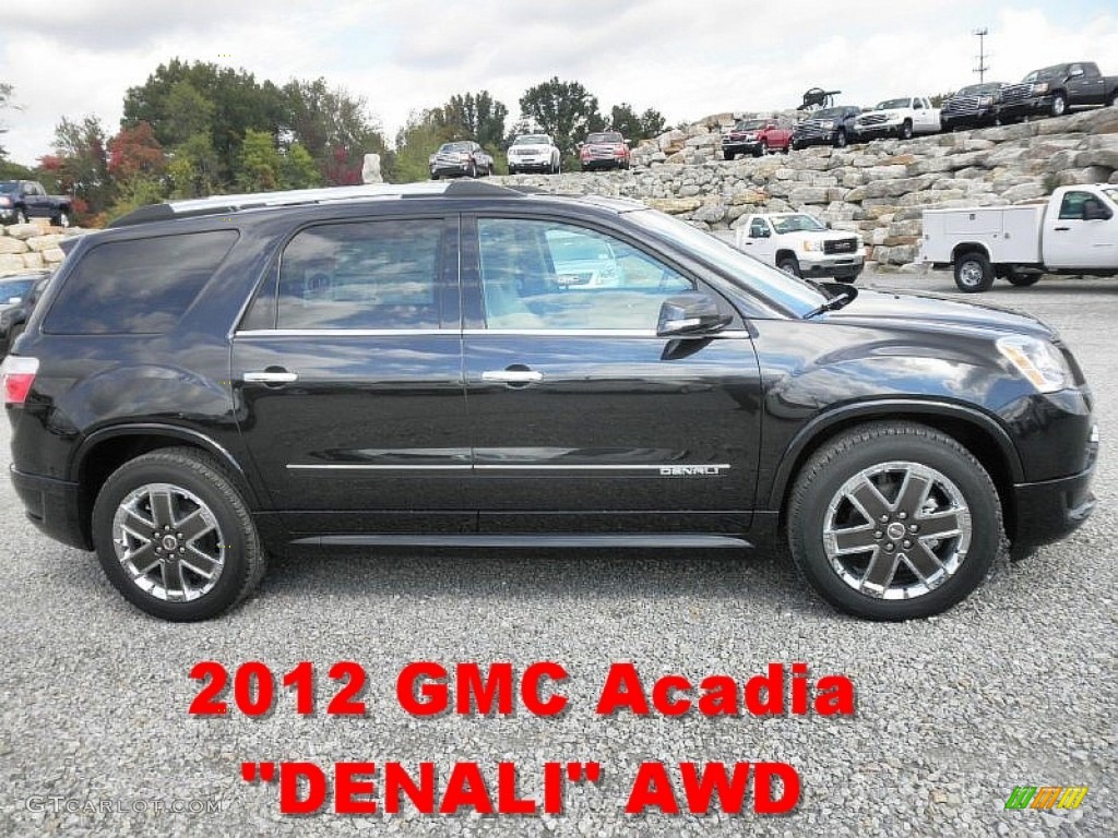 2012 Acadia Denali AWD - Carbon Black Metallic / Cashmere photo #1