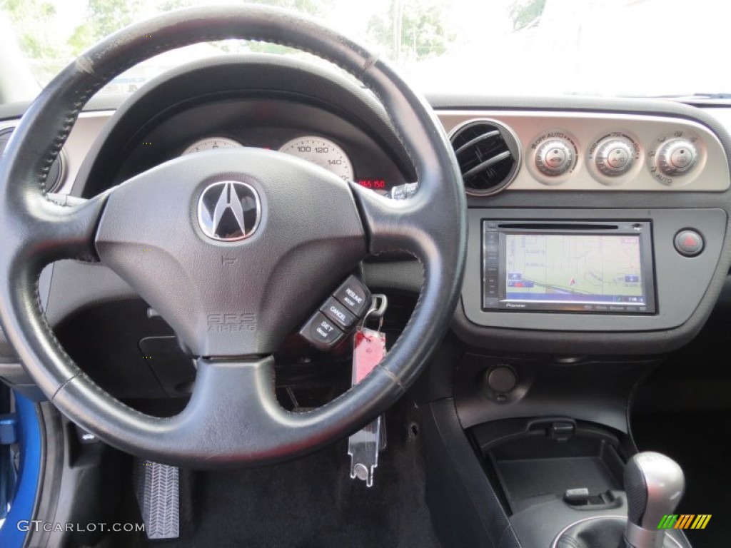 2003 Acura RSX Type S Sports Coupe Ebony Steering Wheel Photo #71653534