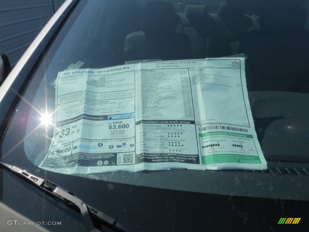 2013 Elantra GLS - Shimmering Air Silver / Gray photo #31