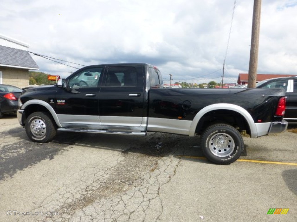 Black 2012 Dodge Ram 3500 HD Laramie Crew Cab 4x4 Dually Exterior Photo #71658391