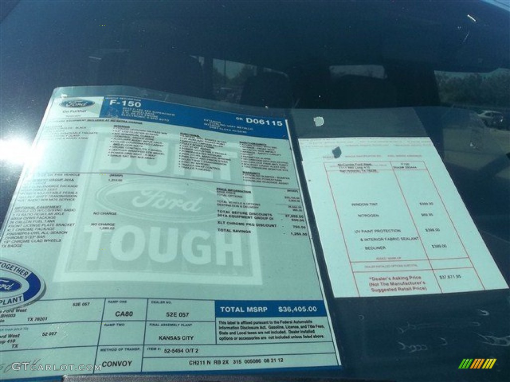 2013 Ford F150 XLT SuperCrew Window Sticker Photo #71664293