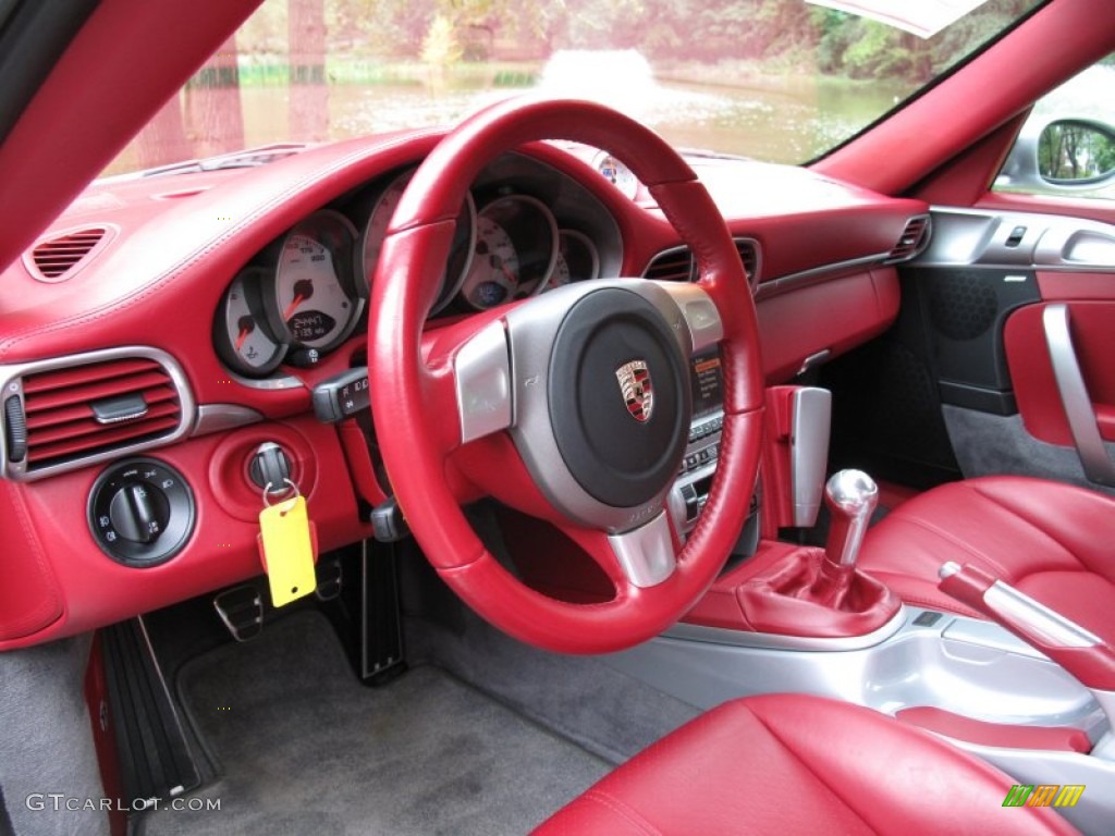 2006 Porsche 911 Carrera 4S Coupe Flamenco Red Interior Color to Sample Dashboard Photo #71666062