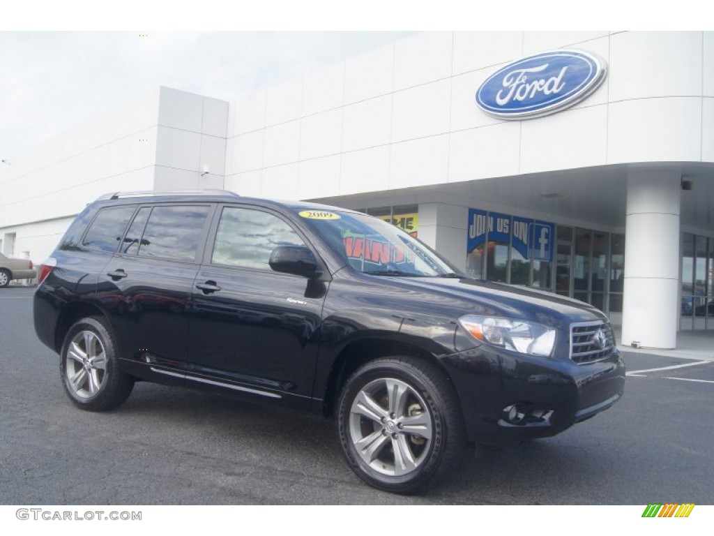 2009 Highlander Sport - Black / Sand Beige photo #1