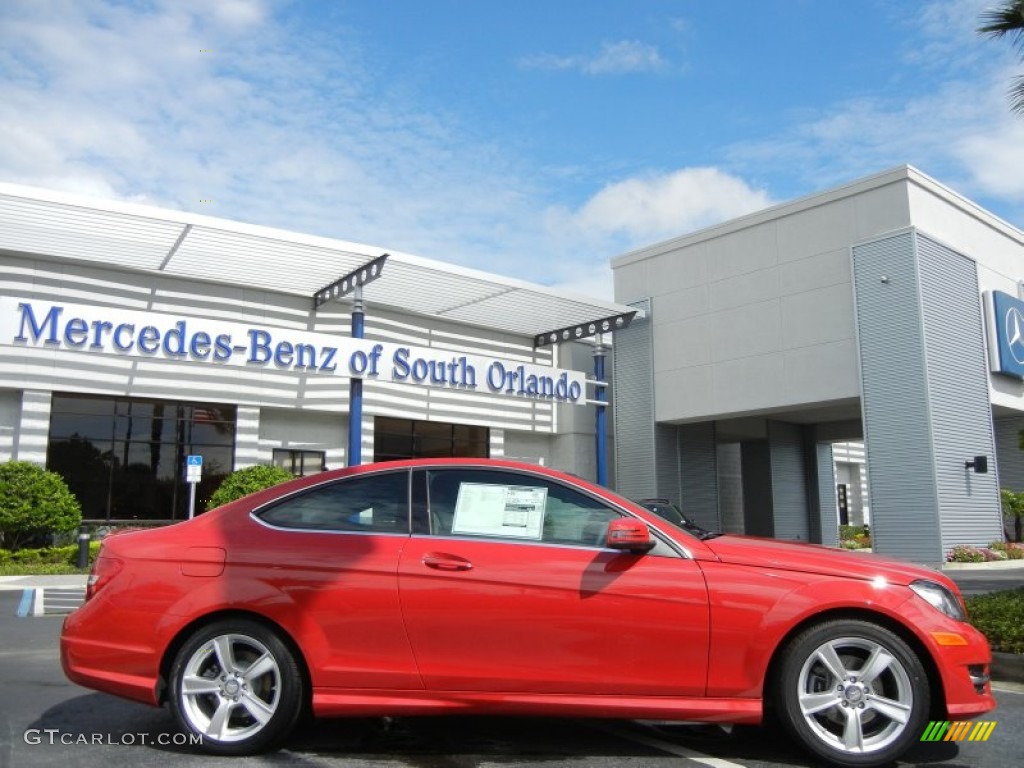 2013 C 250 Coupe - Mars Red / Black photo #1