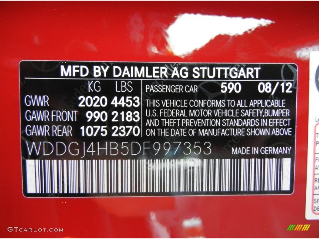 2013 C Color Code 590 for Mars Red Photo #71669182