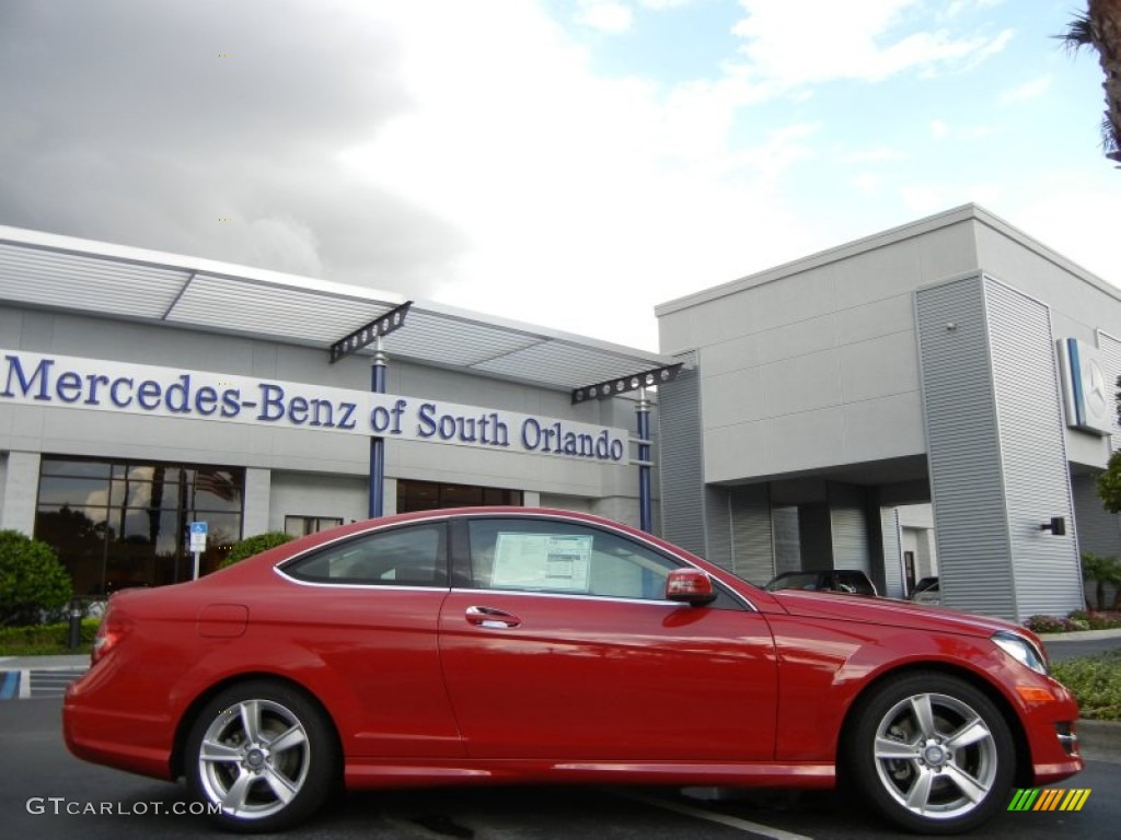 2013 C 250 Coupe - Mars Red / Almond/Mocha photo #1