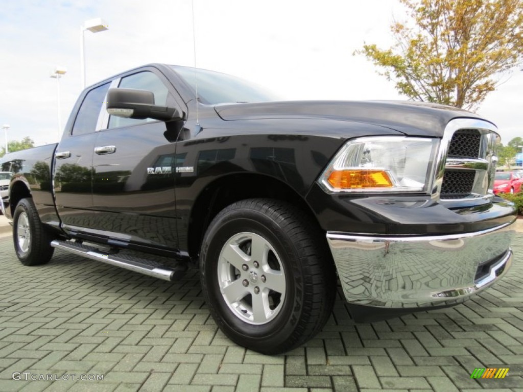 2010 Ram 1500 SLT Quad Cab 4x4 - Brilliant Black Crystal Pearl / Dark Slate/Medium Graystone photo #7