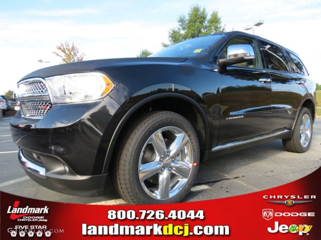 2013 Durango Citadel - Brilliant Black Crystal Pearl / Black/Tan photo #1