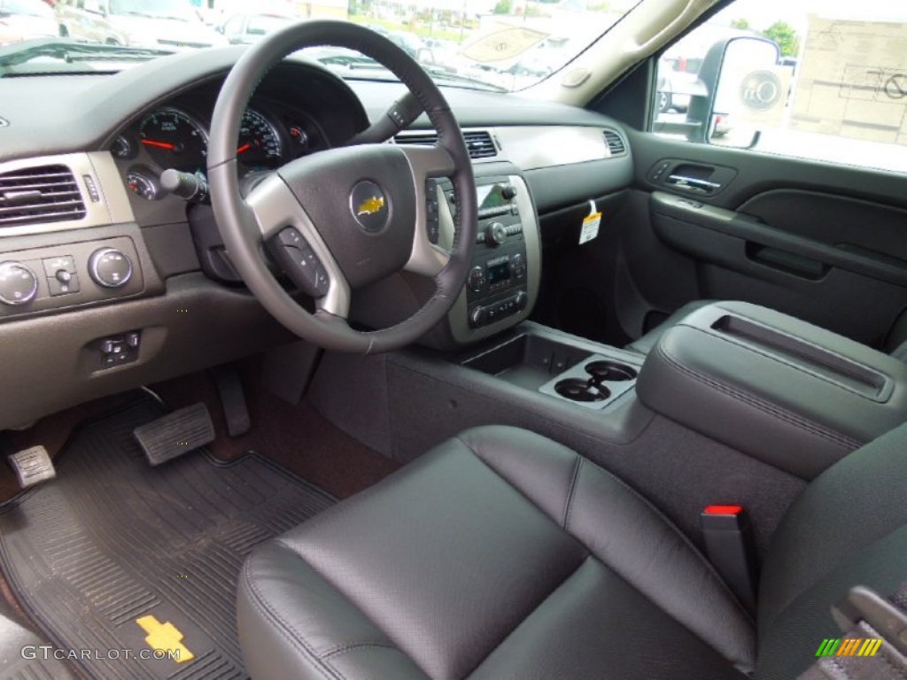 Ebony Interior 2013 Chevrolet Silverado 3500HD LTZ Crew Cab 4x4 Dually Photo #71672866