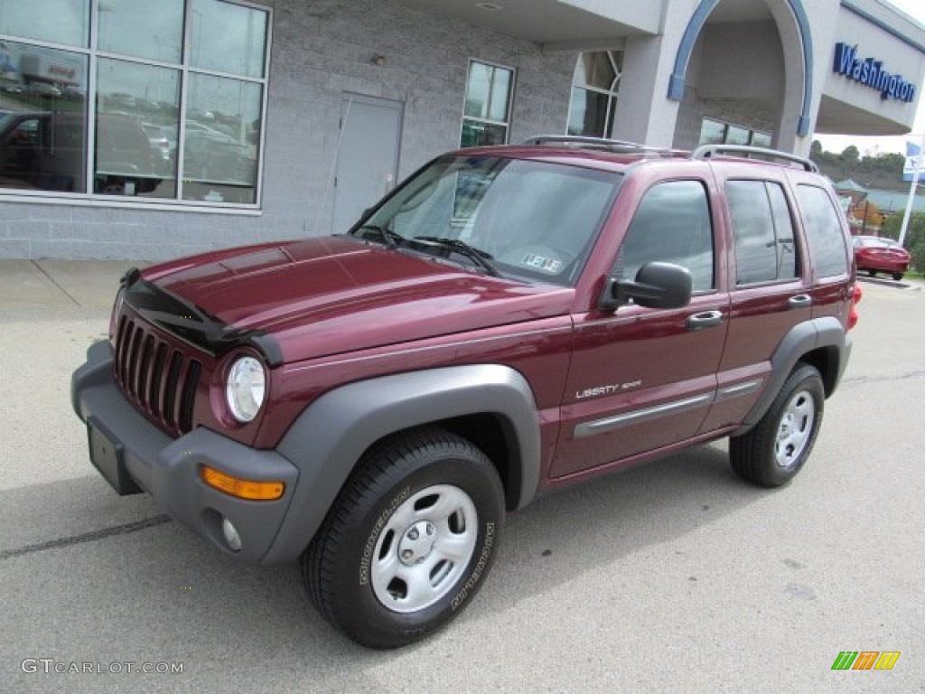2003 Liberty Sport 4x4 - Dark Garnet Red Pearl / Taupe photo #2