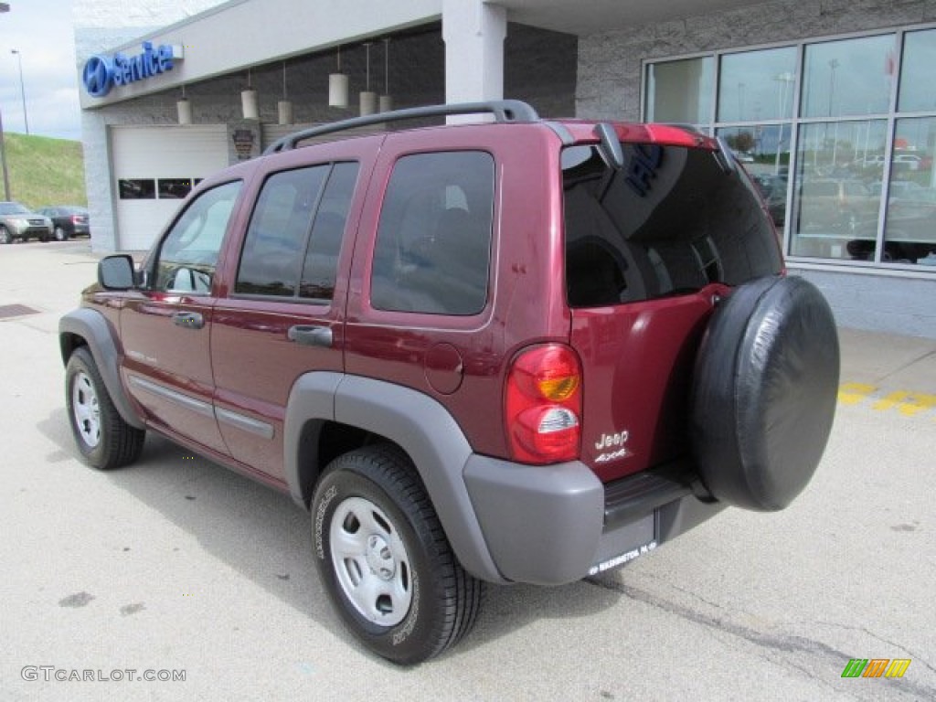 2003 Liberty Sport 4x4 - Dark Garnet Red Pearl / Taupe photo #6