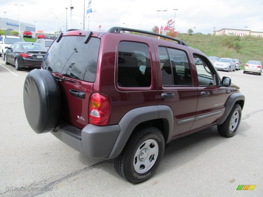 2003 Liberty Sport 4x4 - Dark Garnet Red Pearl / Taupe photo #8