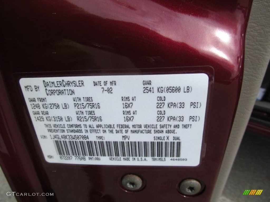 2003 Liberty Sport 4x4 - Dark Garnet Red Pearl / Taupe photo #19