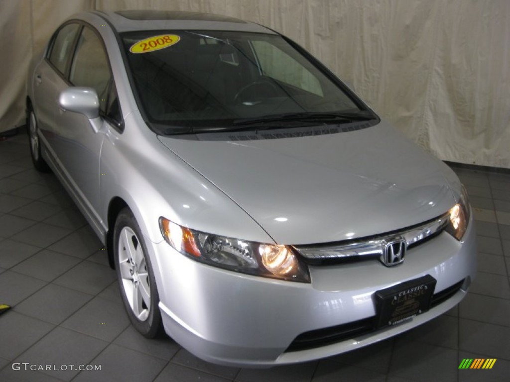 2008 Civic EX-L Sedan - Alabaster Silver Metallic / Gray photo #4