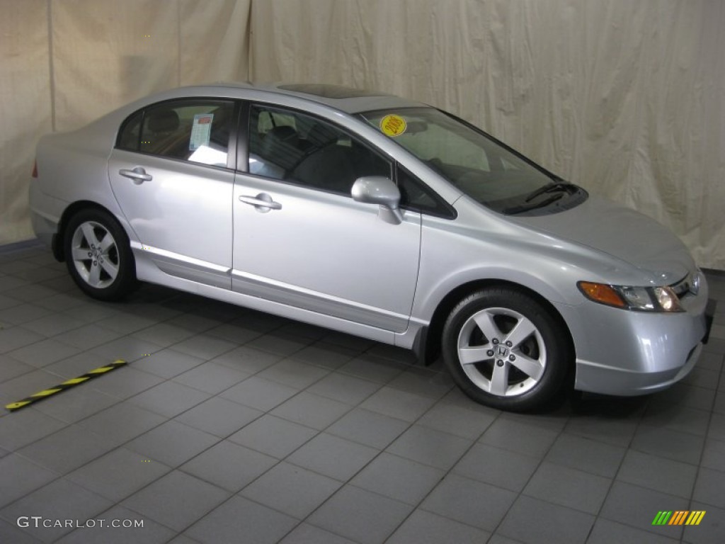 2008 Civic EX-L Sedan - Alabaster Silver Metallic / Gray photo #5