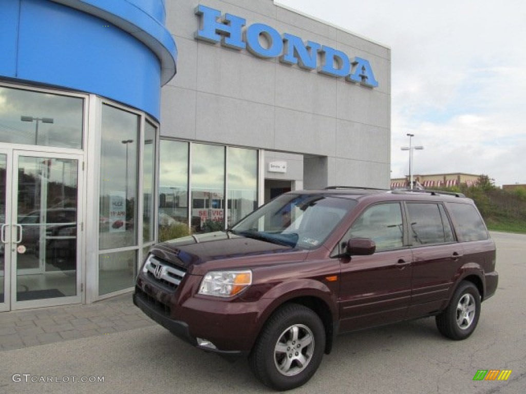 Dark Cherry Pearl 2008 Honda Pilot EX-L 4WD Exterior Photo #71679337