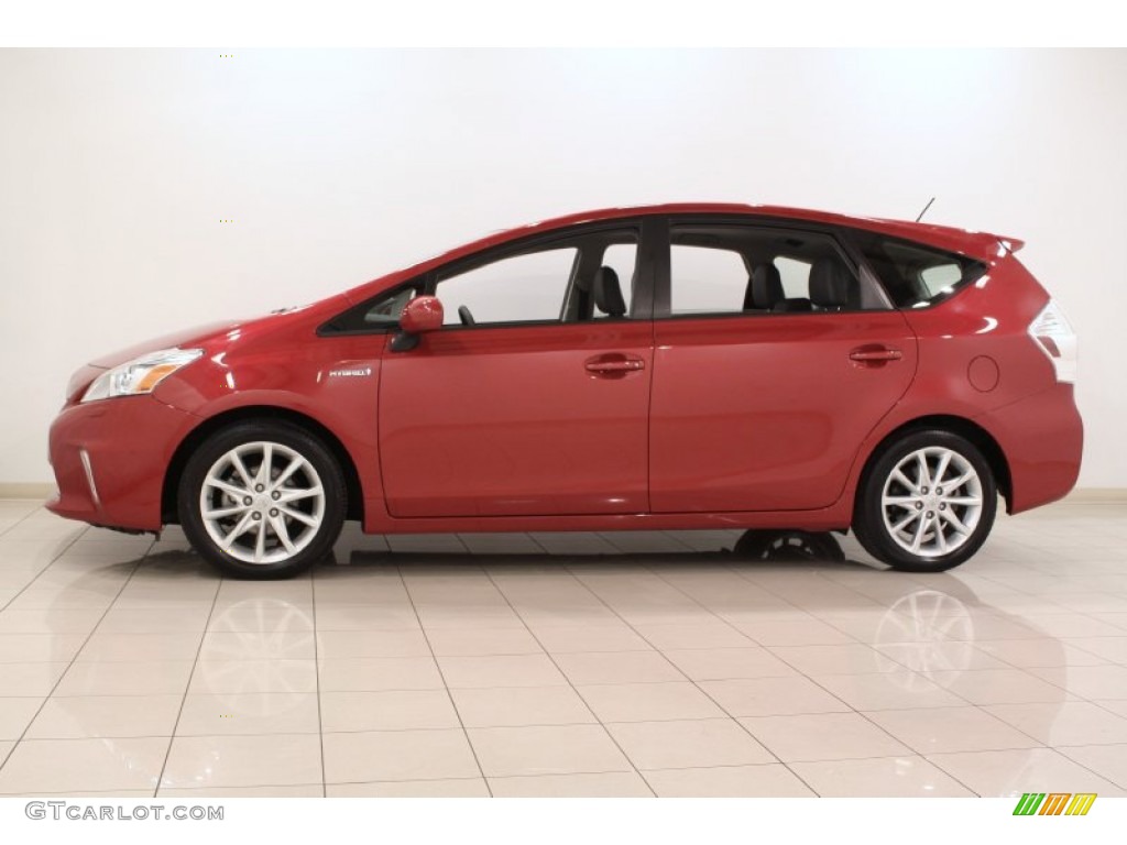 Barcelona Red Metallic 2012 Toyota Prius v Five Hybrid Exterior Photo #71679727
