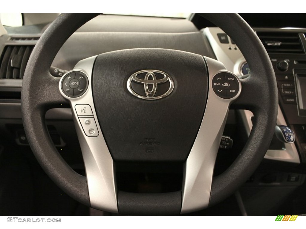 2012 Toyota Prius v Five Hybrid Dark Gray Steering Wheel Photo #71679751