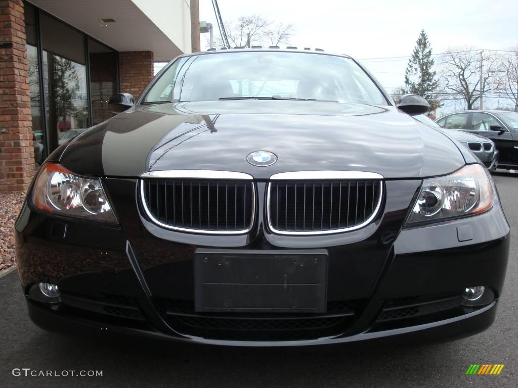 2007 3 Series 328xi Sedan - Jet Black / Black photo #2