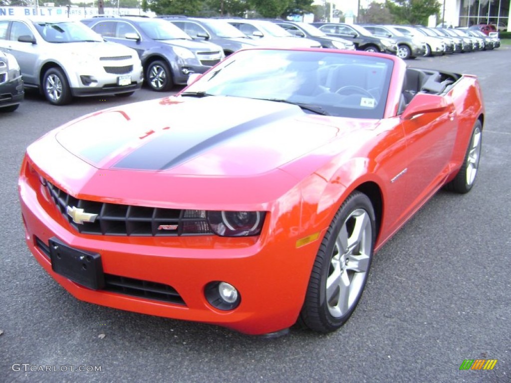 2011 Camaro LT/RS Convertible - Victory Red / Black photo #10