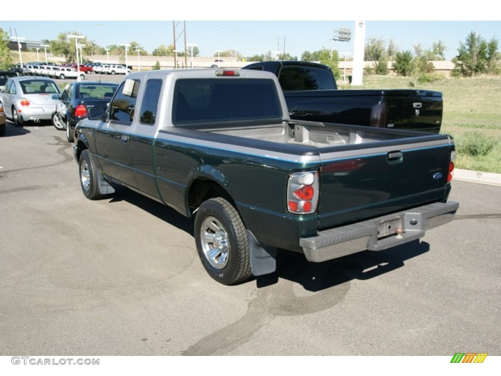 2002 Ranger XLT SuperCab - Dark Highland Green Metallic / Medium Prairie Tan photo #3