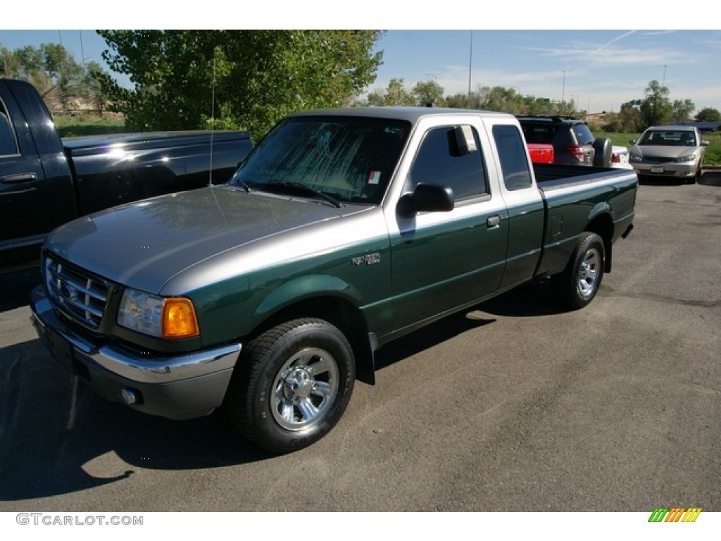 2002 Ranger XLT SuperCab - Dark Highland Green Metallic / Medium Prairie Tan photo #4