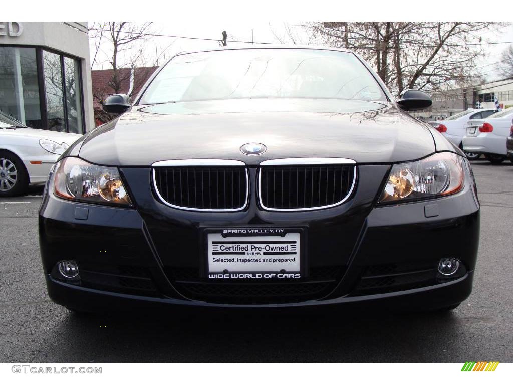 2007 3 Series 328xi Sedan - Jet Black / Beige photo #2