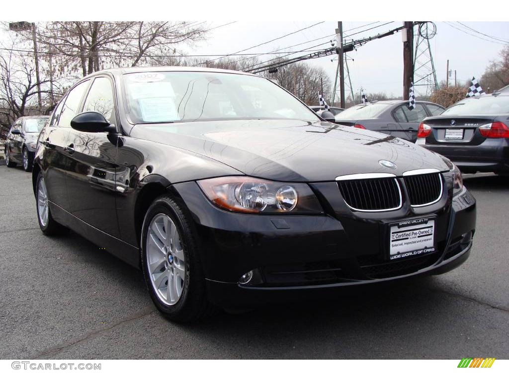2007 3 Series 328xi Sedan - Jet Black / Beige photo #3