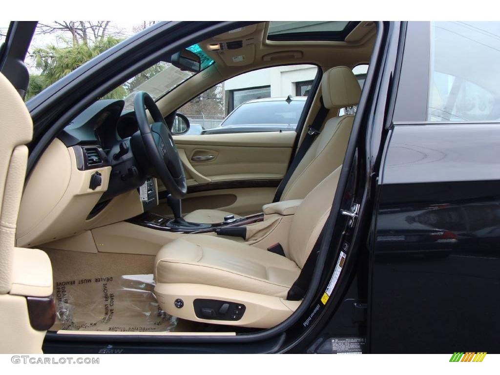 2007 3 Series 328xi Sedan - Jet Black / Beige photo #7