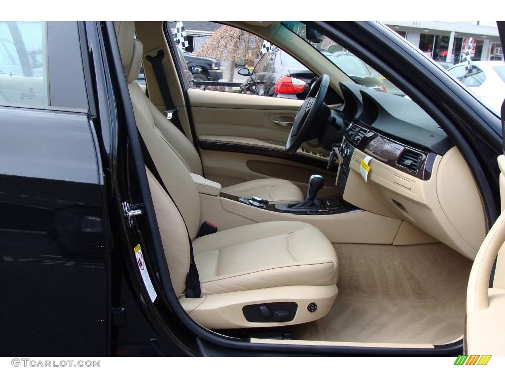 2007 3 Series 328xi Sedan - Jet Black / Beige photo #8