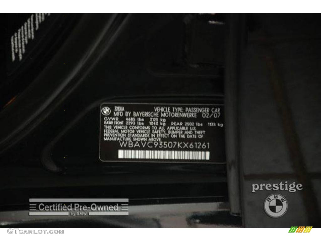 2007 3 Series 328xi Sedan - Jet Black / Black photo #10