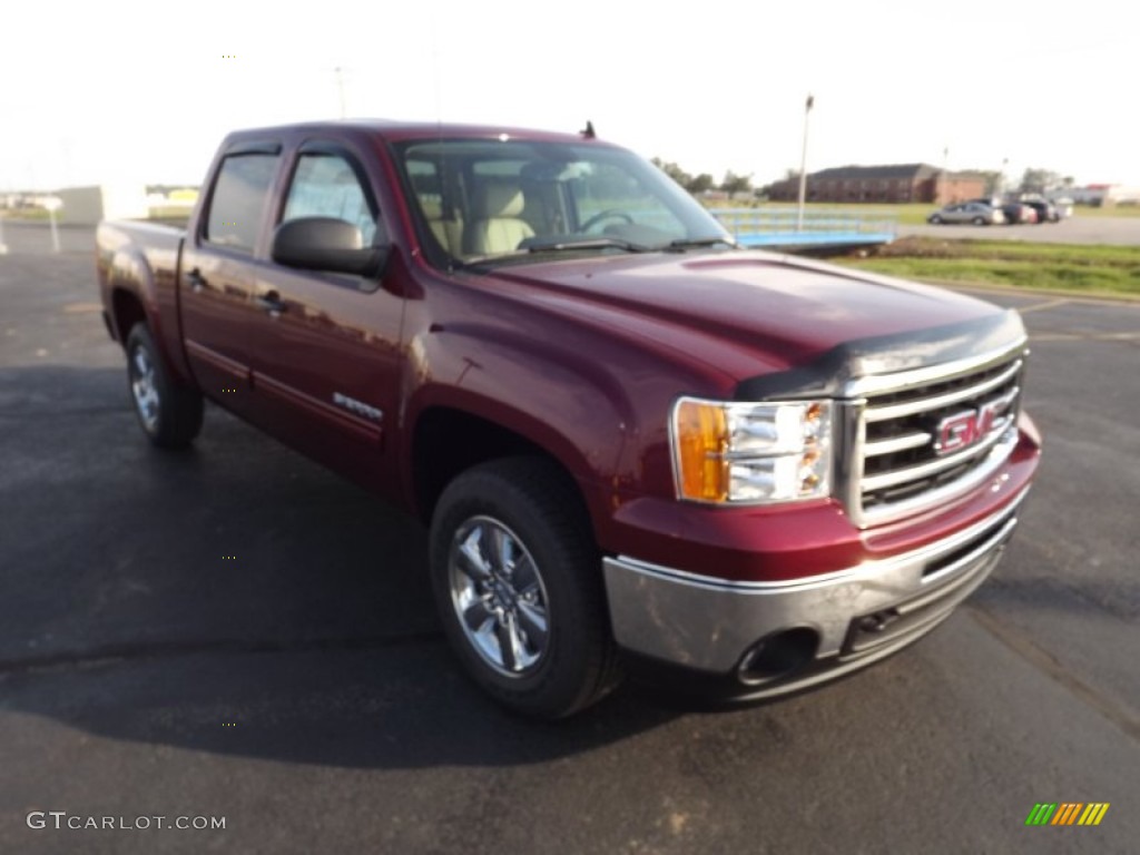 2013 Sierra 1500 SLE Crew Cab 4x4 - Sonoma Red Metallic / Very Dark Cashmere/Light Cashmere photo #3