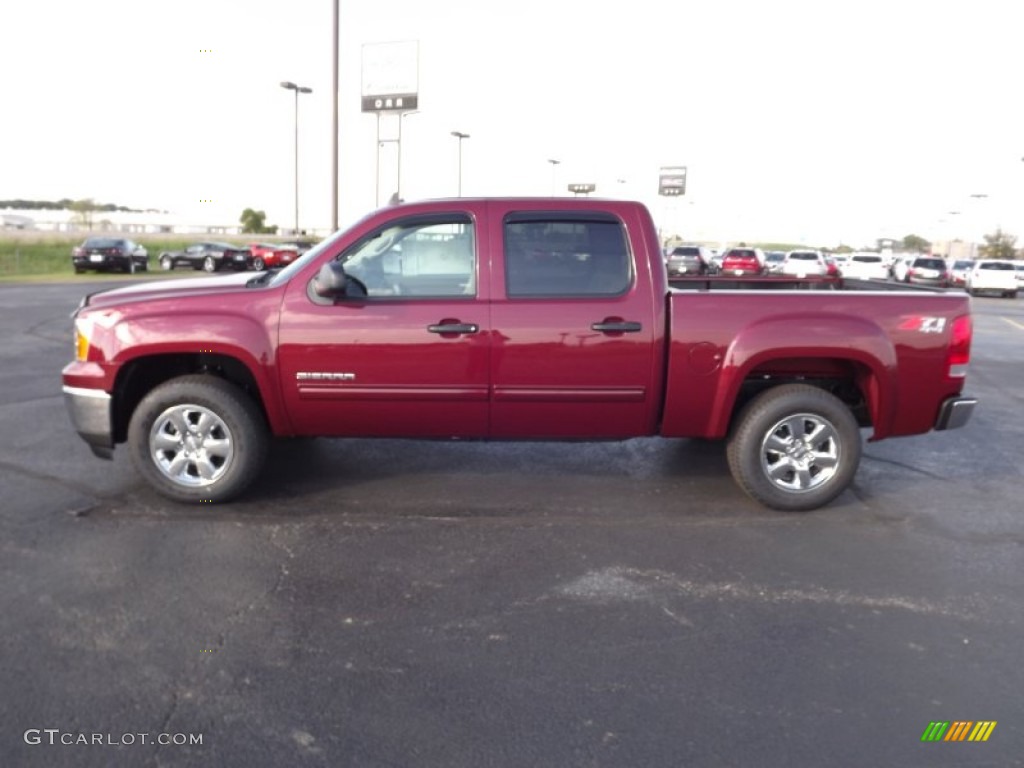 2013 Sierra 1500 SLE Crew Cab 4x4 - Sonoma Red Metallic / Very Dark Cashmere/Light Cashmere photo #8