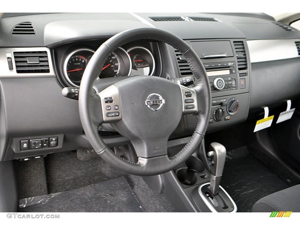 2012 Nissan Versa 1.8 S Hatchback Charcoal Dashboard Photo #71689969