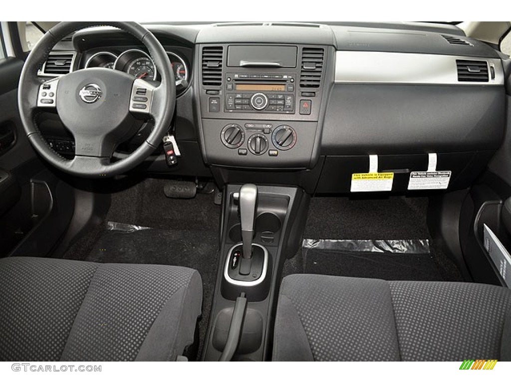 2012 Nissan Versa 1.8 S Hatchback Charcoal Dashboard Photo #71690014