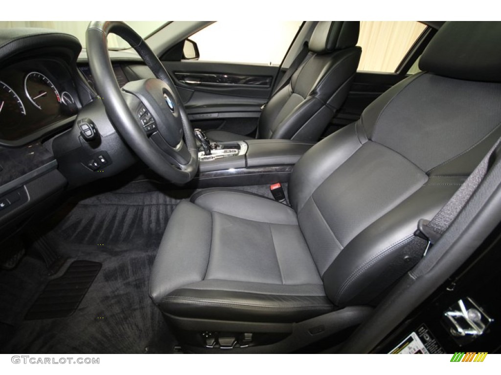 Black Nappa Leather Interior 2009 BMW 7 Series 750i Sedan Photo #71690188